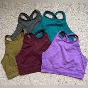 NEW JoyLab Cozy Spacedye Longline Cross-back Sports Bra Bundle of 5